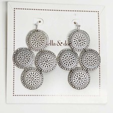 New Stella&Dot Floral Statement Drop Earrings Retro Women Party Vacation Jewelry