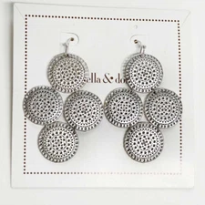 New Stella&Dot Floral Statement Drop Earrings Retro Women Party Vacation Jewelry