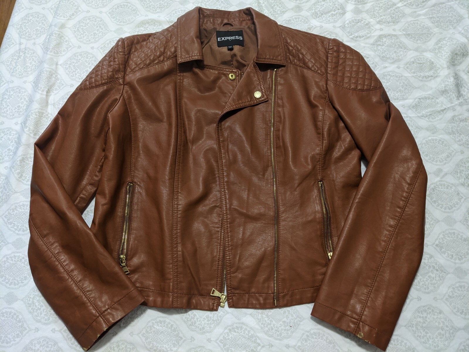 Express Women's Faux Leather Jacket Size Large eBay