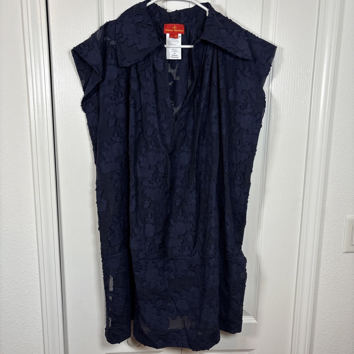 Vtg VIVIENNE WESTWOOD Red Label Mini Dress Navy Lace 42/6 Devore Cotton  Blend | eBay