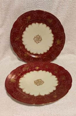 Ovington Bros Austria Porcelain Salad Plates 9.5'' Antique  Set of 5