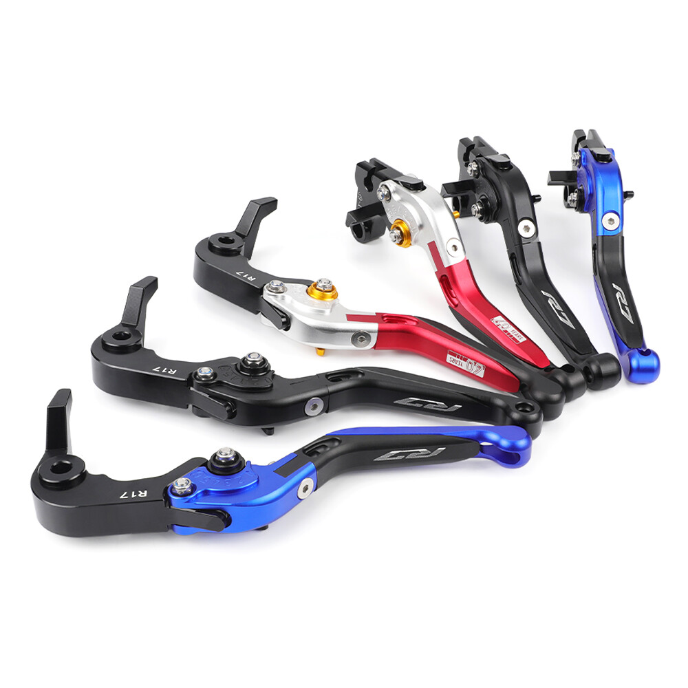 Adjustable Foldable Brake & Clutch Lever Set For Yamaha YZF R7 (2021-2023) – Black Anodized Aluminum