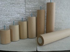 HOLZ Möbelfüße Bett Füße  Rundfüße BUCHE NATUR Couchfüße M8-M10  Höhe 8-50cm.
