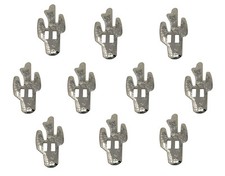 10 Silver Saguaro Cactus Metal Western Bolo Slotted Concho Slides Scarf Belt VTG