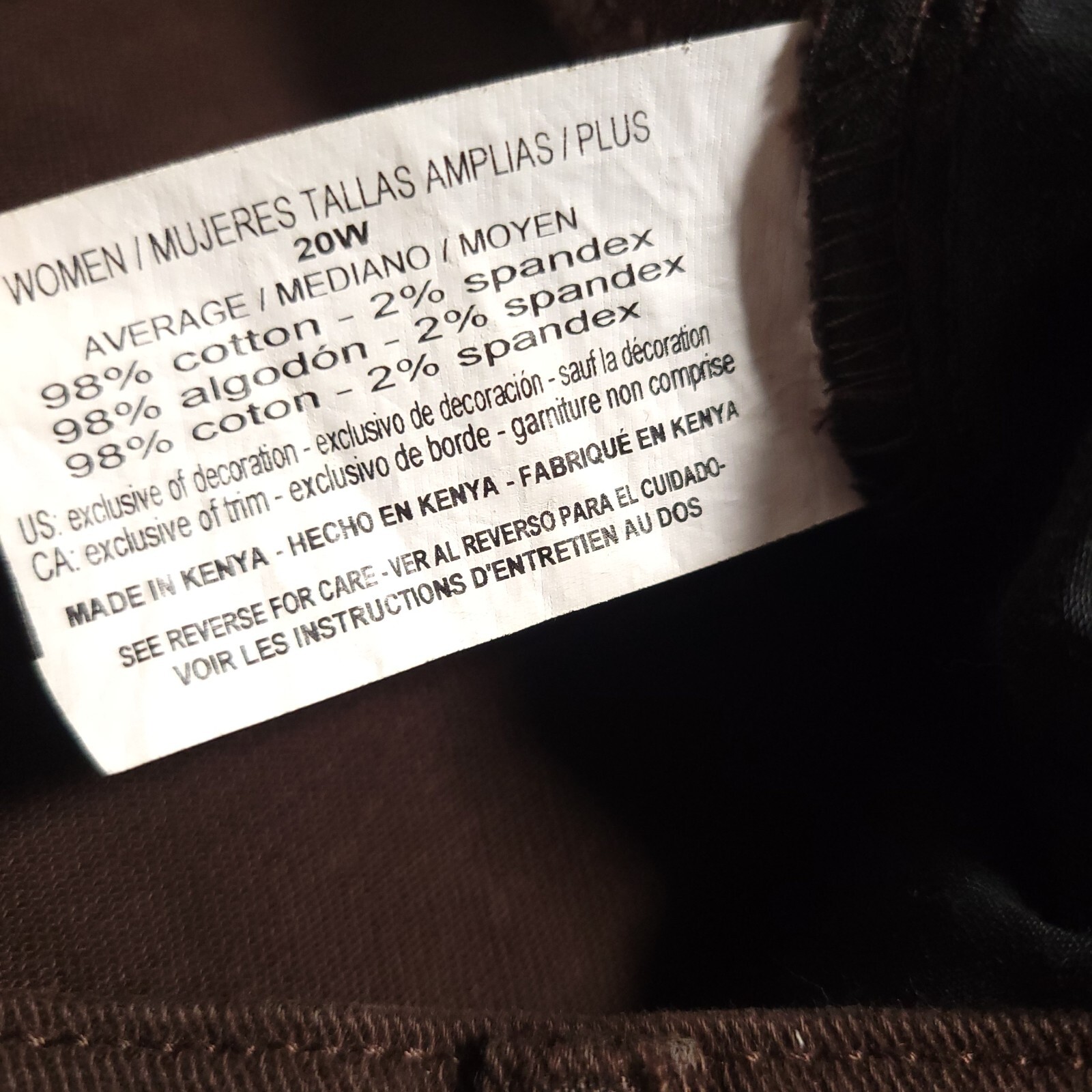 Gloria Vanderbilt Amanda Jeans Women's 20W Plus Brown Denim Stretch High Rise