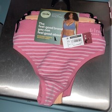 Kindly Yours Women's Sustainable Seamless Thong Underwear 3-Pack Size Small 4-6