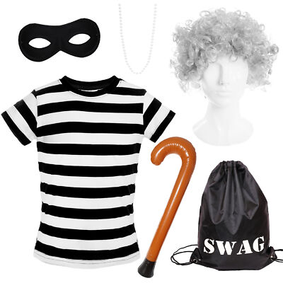 GANGSTER OMA KOSTÜM ERWACHSENE KOSTÜM BUCH TAG FIGUR SHIRT MASKE PERÜCKE TASCHE