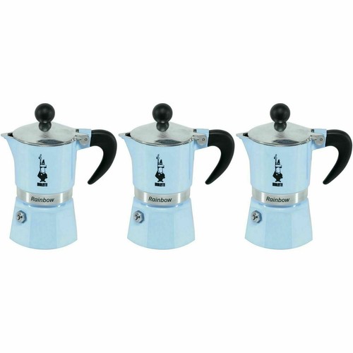 3 x Bialetti Rainbow Stovetop Espresso Coffee Maker Aluminium, Blue For 1 Cup eBay