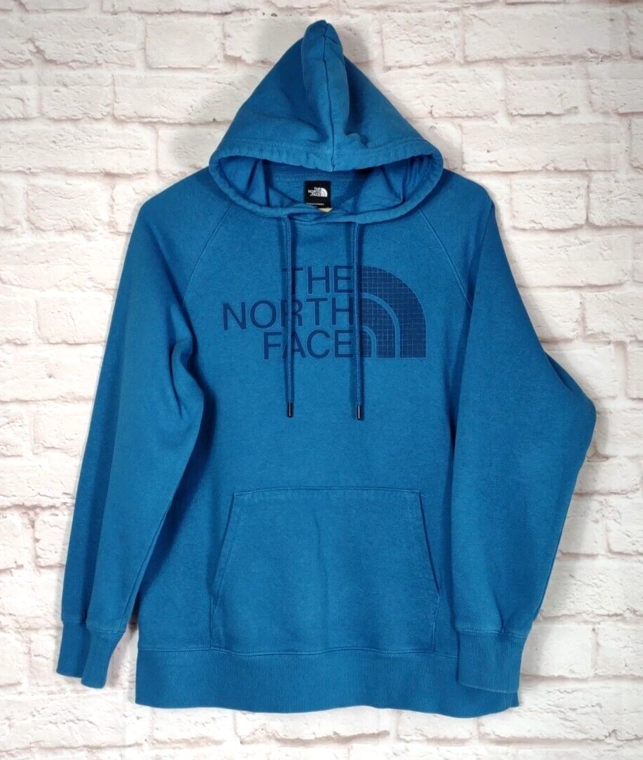 The North Face Hoodie Womens Large Long Sleeve Lightweight Pullover Pockets Blue