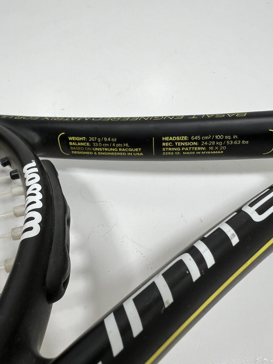 WILSON PRO LIMITED BLX 16x 20 Tennis Racket Black And Yellow WILSON PRO LIMITED BLX 16x 20 Tennis Racket Black And Yellow