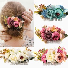 Rose Flower Bridal Boho Hair Comb Clip Hairpin Wedding Party Hair Accessories