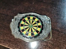 1985 COLOR DARTBOARD BELT BUCKLE by THE GREAT AMERICAN BUCKLE Co USA  #1634 NICE