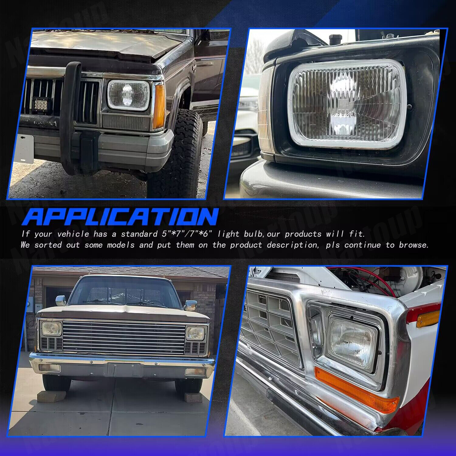 120W 7x6 Led Headlight HI-Lo DRL for Chevy C1500 C2500 C3500