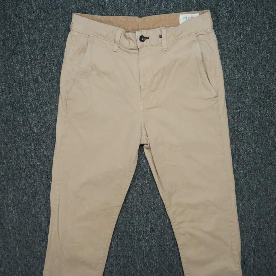 rag & bone Pants Mens 29x28 Beige Tan Flat Front Chino Trousers - Image 2 of 4