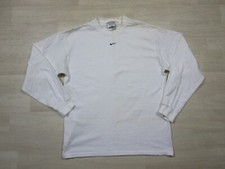 Vintage Nike Center Swoosh Size (L) Long Sleeve Made in USA White w/Black Check