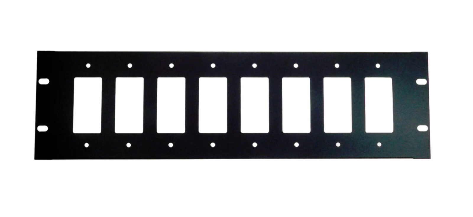 Decora Device Rack Panel PROCRAFT AFP3U-8DEC-BK 3U Formed Aluminum Rack Panel w/ 8 Decora ...
