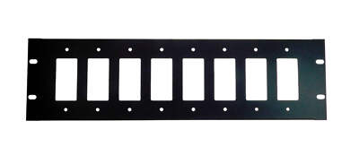 PROCRAFT AFP3U-8DEC-BK 3U Formed Aluminum Rack Panel w/ 8 Decora ...