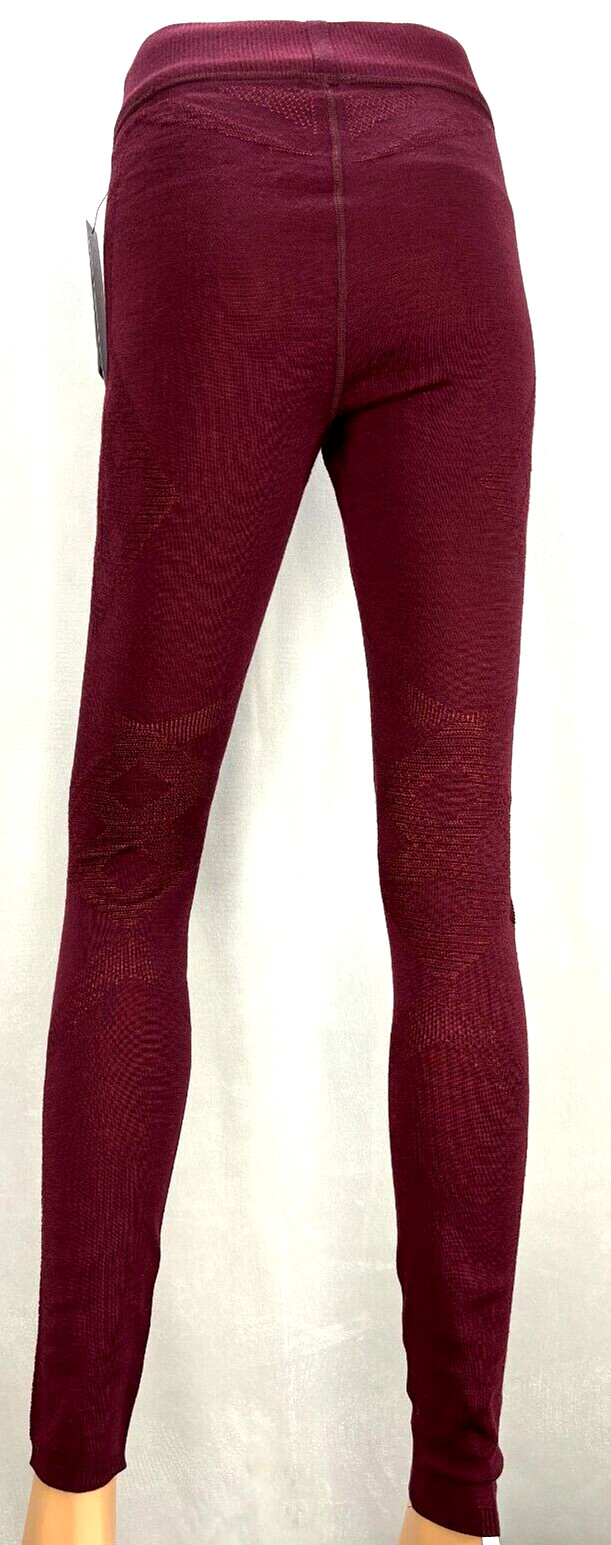 Smartwool Intraknit Merino Thermal Tights Women's NWT Size X-Small Black Cherry