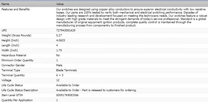 Interruptor limpiaparabrisas SMP para Chevrolet C60 1983-1990 todo motor Foto 3 de 4