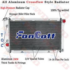 Aluminum 3 Row Radiator For 1972-1979 Ford Ltd Ii Torino Mercury Cougar 5.0l
