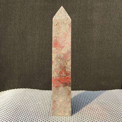 Blood Column 971G Natural Dragon Blood Column Obelisk Crystal Column Wand Point ...