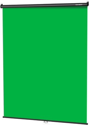 Retractable Pull down Green Screen - 59.8'' X 86.6'' Collapsible Wall-Mount Backgr