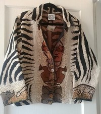 Sugar Street Weavers USA Made Safari Multi Tapistry Jacket Sz L NWOT
