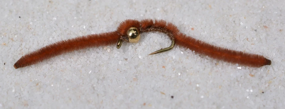 1 Doz Tungsten Bead San Juan Worm Nymph Fishing Flies - Mustad Signature Hook - Image 3 of 4