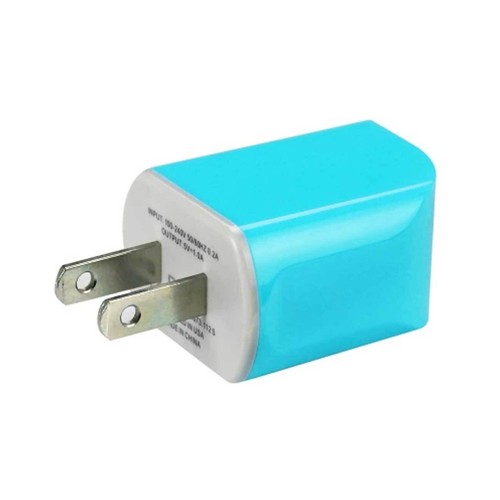 Reiko Micro USB 1 AMP Portable Micro Travel Adapter Charger with Cable in Blue | - Picture 2 of 4