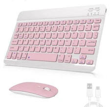 Wireless Rechargeable Bluetooth Keyboard & Mouse Combo for iPad Android Tablet