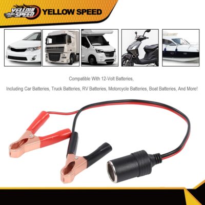 12 volt clip on battery cigarette lighter adapter Socket, 12V Car Terminal Cigarette Lighter Socket Auxiliary Power : Automotive Black Dimension BESTEK 12V 24V Extension Cord