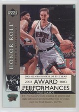 2002-03 Upper Deck Honor Roll Award Performances Pau Gasol #AP10 HOF 4w7