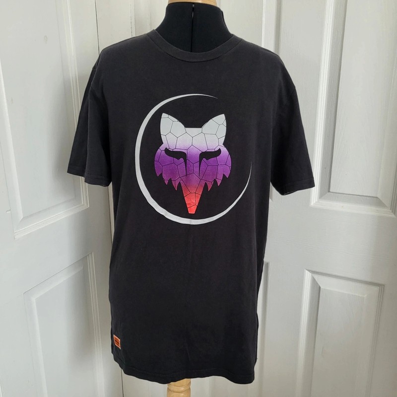 Fox Racing Men's Black Graphic Cotton Tshirt Size Medium