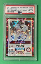 2017 PANINI CONTENDERS DRAFT O.J. HOWARD AUTO CRACKED ICE RC 17/23 PSA 9 MINT