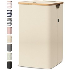 Bamboo Laundry Hamper with Lid, Tall Laundry Baskets, Laundry Sorting Storage