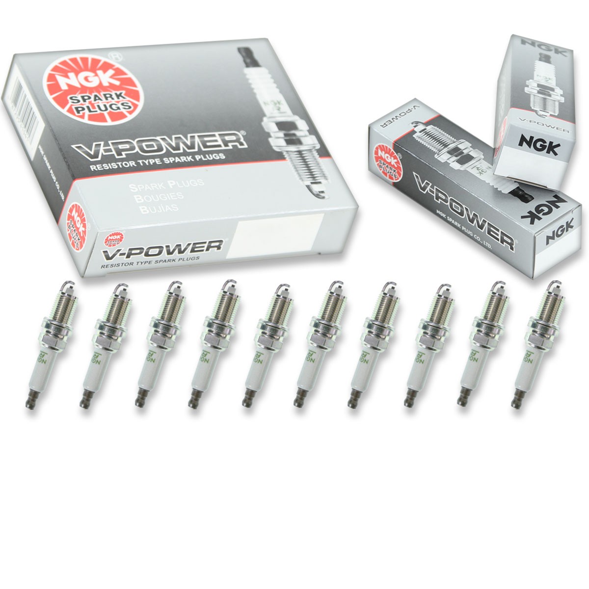 10 pc NGK 90318 ZFR6U-9 V-Power Spark Plugs for RC10MCC 25186682 Ignition xv