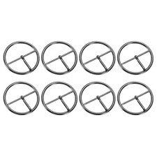 8Pcs Belt Buckle, 1.77" Single Prong Round Centre Bar Buckles, Dim Gray