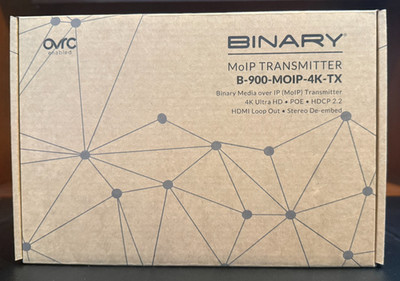 Binary 4K Media over IP MoIP Transmitter - B-900-MOIP-4K-TX