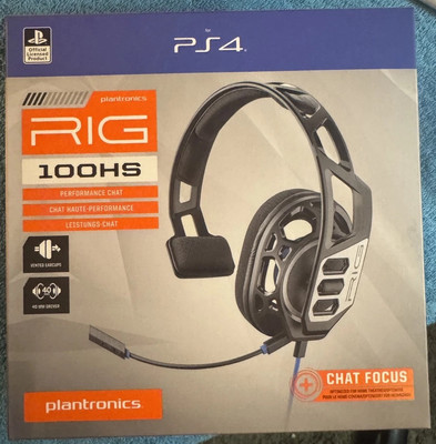 NEW! PS4 RIG 100HS ~ Plantronics ~ Playstation 4 Gaming Wired Headset + FS!