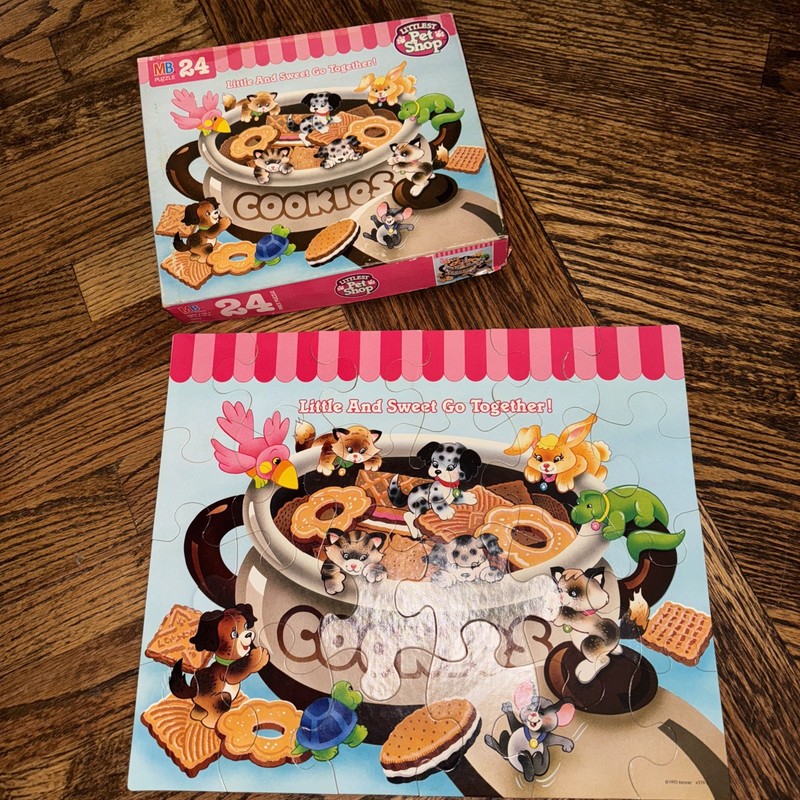 Vintage Littlest Pet Shop Puzzle Cookies Sweets (24 Pieces) 1993 Kenner