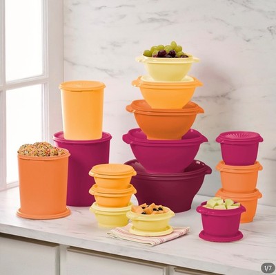 Tupperware Heritage Collection 32 Pcs Food Storage Container Set Orange