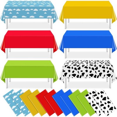12 Pack Blue Sky and White Cloud Tablecloth Cartoon Story Mix Color Plastic T...