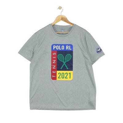 Ralph Lauren Wimbledon T-Shirt Herren Größe XL Grau Tennis Grafik