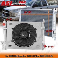3-row Radiator+shroud Fan For 2002-2004 Dodge Ram 1500 3.7l/ Ram 2500 3500 5.7l.