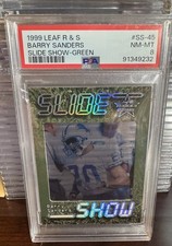 1999 LEAF ROOKIES & STARS SLIDE SHOW GREEN #45 - BARRY SANDERS - (#47/50) PSA 8
