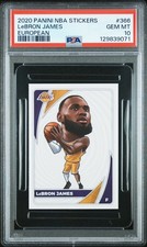 2020 PANINI NBA STICKERS EUROPEAN #366 LEBRON JAMES PSA 10