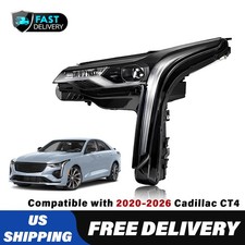 Full Led Headlight For 2020-2026 Cadillac Ct4 Wcornering Lamp 9 Pins Left Side