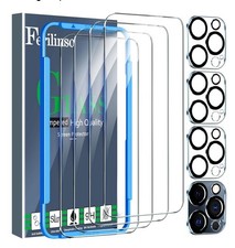 4 Pack Screen Protector for iPhone 15 Pro with 4 Pack Tempered Glass