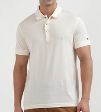 Tommy Hilfiger Men's Classic Solid Cream Short Sleeve Polo Shirt Size M NWT