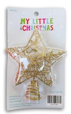 Gold Glitter Wire Star Mini Tree Topper 5 Inch